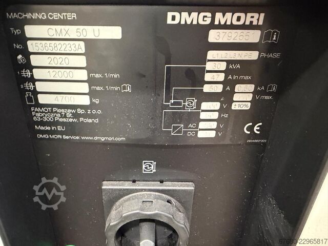 5 axis universal machining center DMG MORI CMX 50U