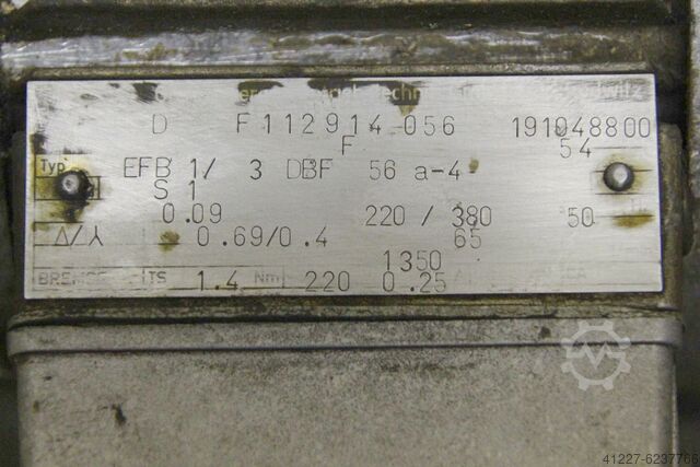 Gear motor 0,09 kW 33 rpm Heynau GX3-56/4-BH