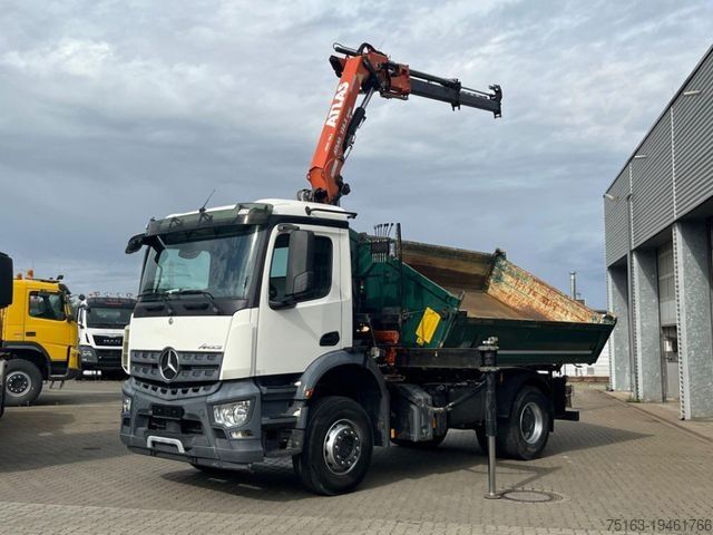 Kipper LKW MERCEDES-BENZ Arocs 1835 K 2-Achs Kipper Kran Atlas 126.3