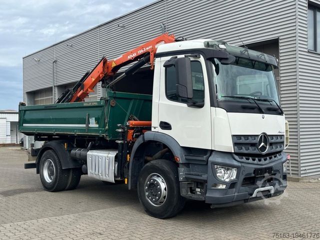 Dreiseitenkipper LKW MERCEDES-BENZ Arocs 1835 K 2-Achs Kipper Kran Atlas 126.3