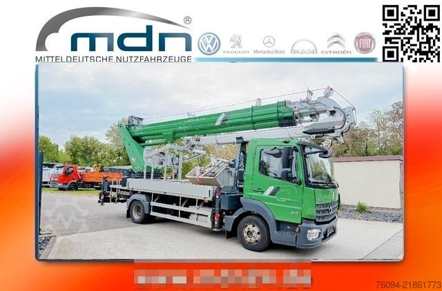 Truck-mounted crane van MERCEDES-BENZ Ategoe 816 Dachdecker Kran BÖCKER 37/4000 Korb