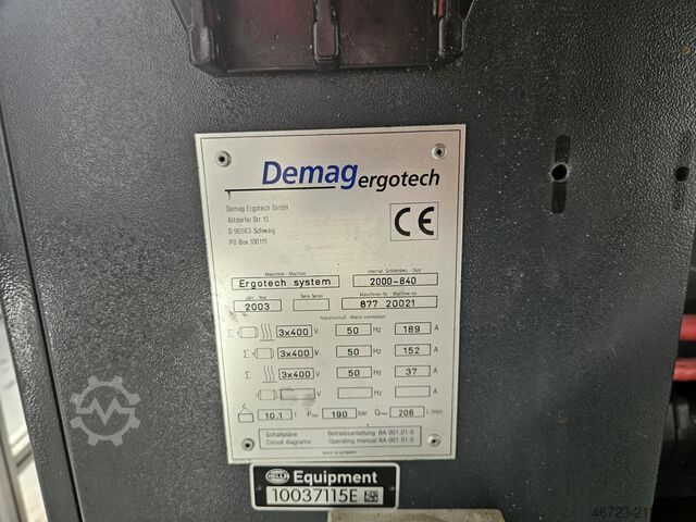 Injection molding machine DEMAG Ergotech system 2000-840