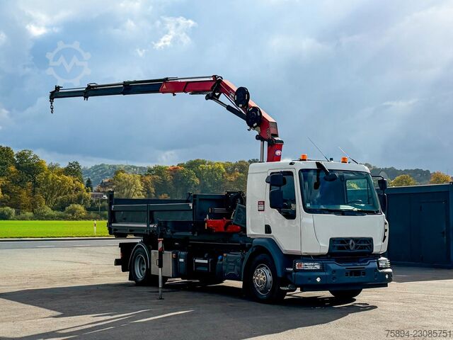 Roll-off tipper truck RENAULT D 18 * ABROLLKIPPER + HMF 1220 K-R * TOP!