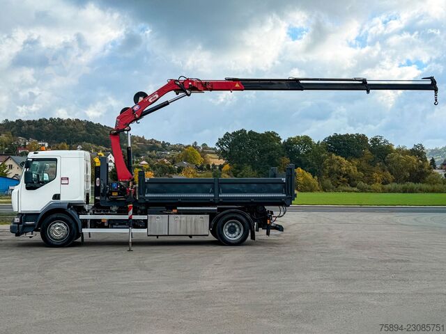 Roll-off tipper truck RENAULT D 18 * ABROLLKIPPER + HMF 1220 K-R * TOP!