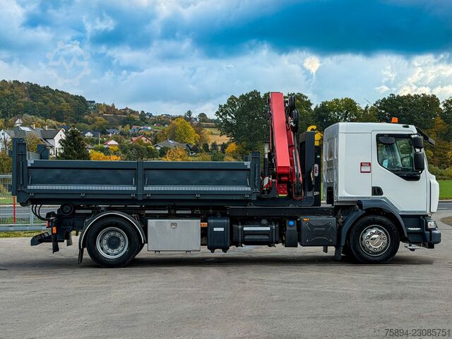 Roll-off tipper truck RENAULT D 18 * ABROLLKIPPER + HMF 1220 K-R * TOP!