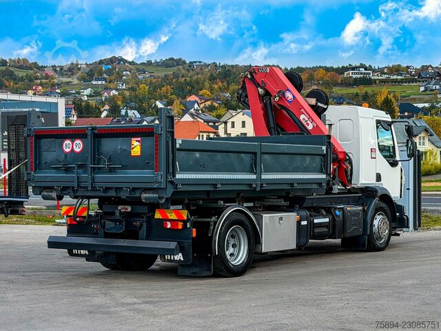 Roll-off tipper truck RENAULT D 18 * ABROLLKIPPER + HMF 1220 K-R * TOP!