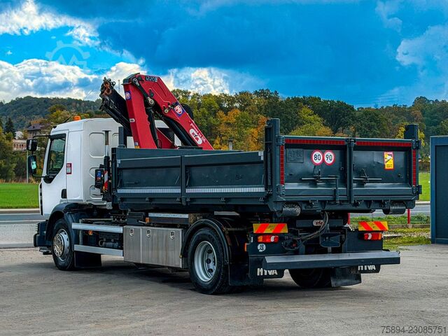 Roll-off tipper truck RENAULT D 18 * ABROLLKIPPER + HMF 1220 K-R * TOP!