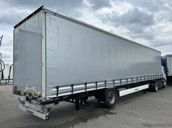 Open semitrailer with tarp KRONE 1-ACHS AUFLIEGER, HECKABSTüTZUNG XL ZERTIFIKAT, EDSCHA-VERDECK,