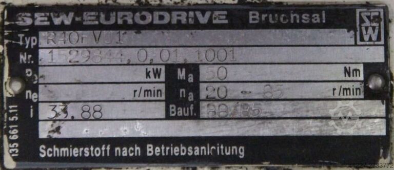 Adjustable gear motor 0.55 kW 20-85 rpm SEW Eurodrive R40FV01