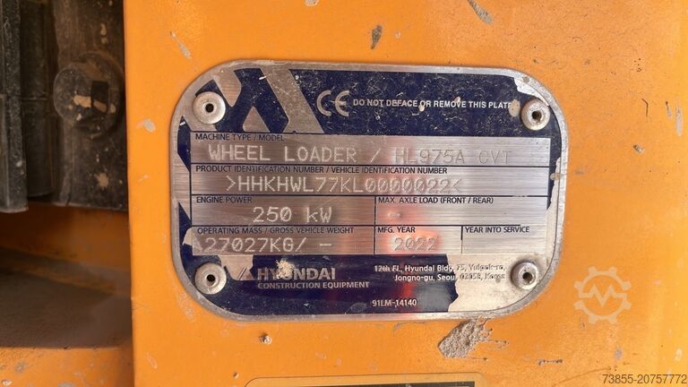Radlader Hyundai HL975A CVT