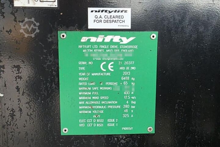 Gelenkteleskoparbeitsbühne Niftylift HR21DE HYBRIDE Hybrid, 20.8m Working Height, 13m R