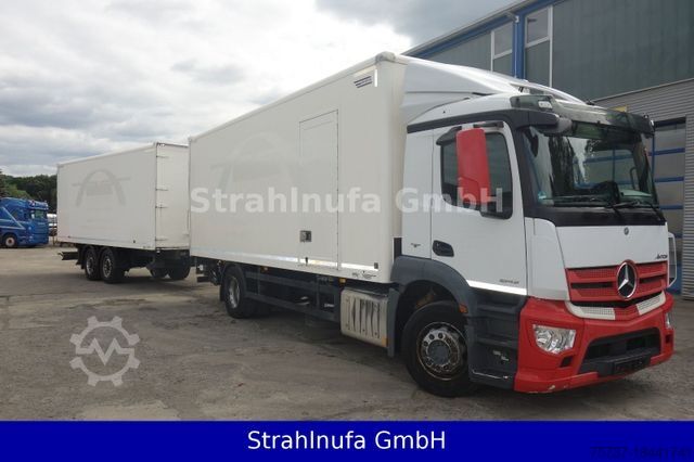 Box truck MERCEDES-BENZ 1843 L Antos Koffer + LBW