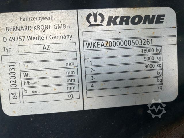 Swap chassis trailer KRONE AZ 18 BDF + Spier Koffer