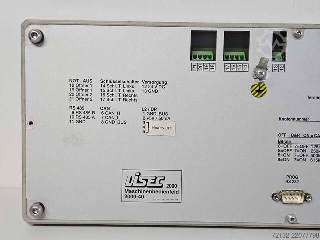 Maschinenbedienfeld Lisec 2000-40/TZ