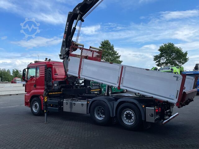 Crane truck MAN TGS 26.400 TGS 26.400 6x2-4 BL KIPPER HIAB 302 ...