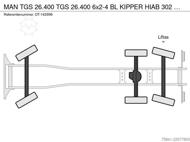 Crane truck MAN TGS 26.400 TGS 26.400 6x2-4 BL KIPPER HIAB 302 ...