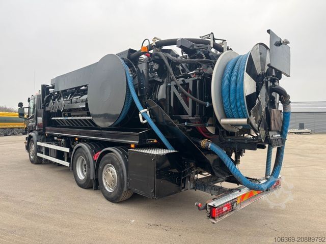 Vacuum tank truck SCANIA P410 6x2*4 JHL Hvidtved Larsen Flexline 312 ADR
