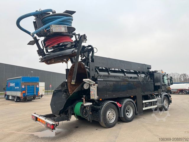 Vacuum tank truck SCANIA P410 6x2*4 JHL Hvidtved Larsen Flexline 312 ADR