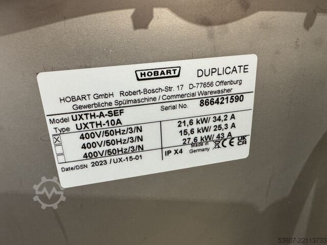 Hood-type dishwasher Hobart UXTH-10A