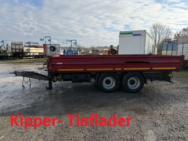 Three-way tipper trailer  TK14  14 t Tandemkipper- Tieflader Breitbereifung
