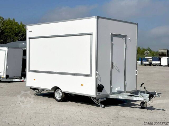 Vending trailer Blyss H15362HN | WEISS 360X203X230CM 1500KG VERKAUFSANHÄNGER | 2X VERKAUFSKLAPPE