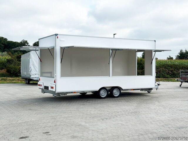 Vending trailer Blyss H25522HTN | WEISS 520X223X230CM 2500KG VERKAUFSANHÄNGER | 2X VERKAUFSKLAPPE