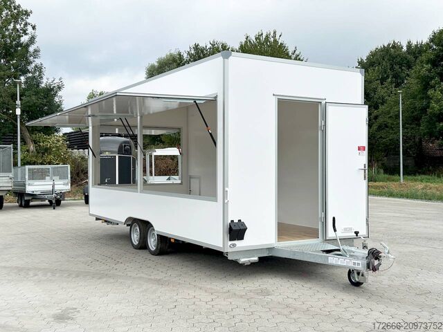 Vending trailer Blyss H25522HTN | WEISS 520X223X230CM 2500KG VERKAUFSANHÄNGER | 2X VERKAUFSKLAPPE