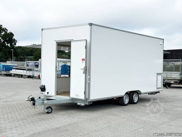 Vending trailer Blyss H25522HTN | WEISS 520X223X230CM 2500KG VERKAUFSANHÄNGER | 2X VERKAUFSKLAPPE