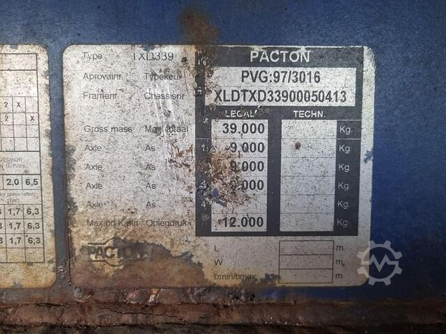 Flatbed Pacton TXD 339 | Air suspension | BPW ECO P drum