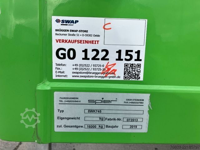 Swap body trailer SPIER Wechselbrücke Koffer