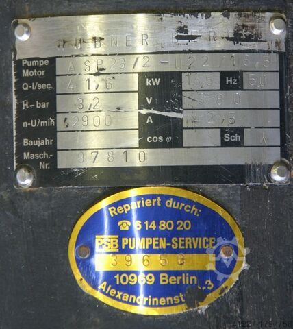 Unterwasser Elektro-Pumpe Hübner ASP23/2-U22/18,5