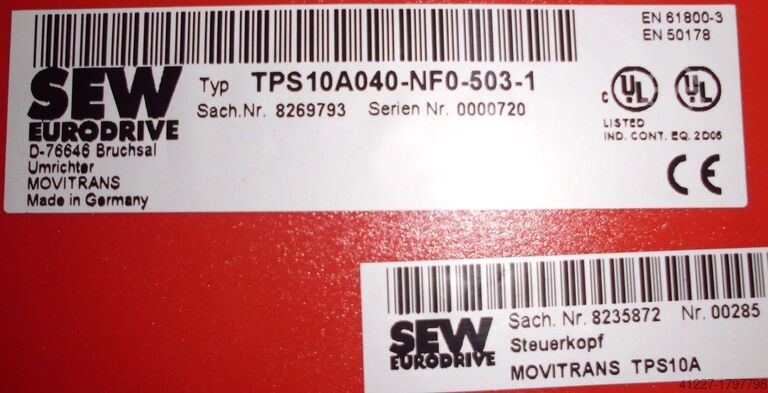Frequency converter SEW Eurodrive TPS 10A040-NFO-503-1