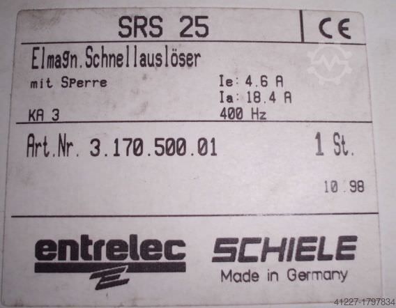 Motor protection relay Schiele SRS 25