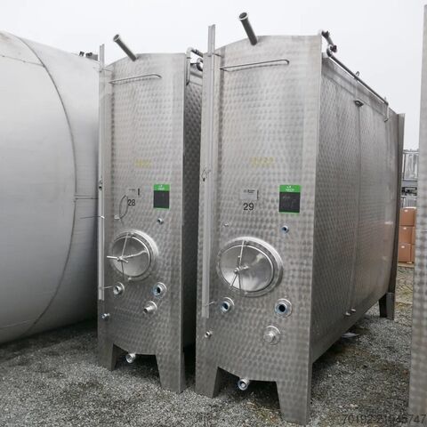6,350 liter heatable/coolable cubic storage tank made of V2A stainless steel Becker Tanks 9432