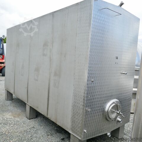 13650 Liter heiz-/kühlbarer kubischer Lagertank aus V2A mit 3 inneren Kühlplatten  9419