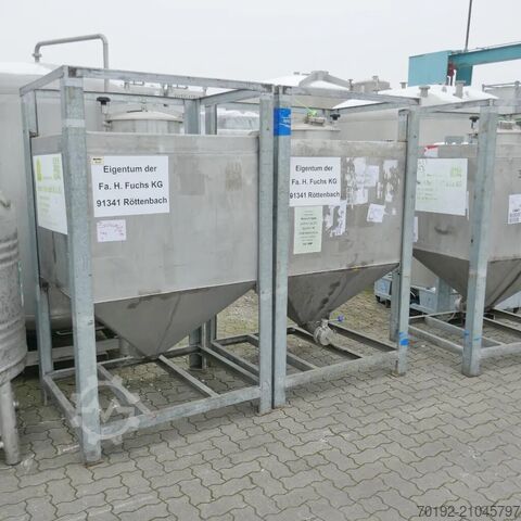 1000 liter conical container made of V2A  9405