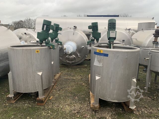 600 Liter Rührwerksbehälter Behälter aus V2A mit Propellerrührwerk  S16422