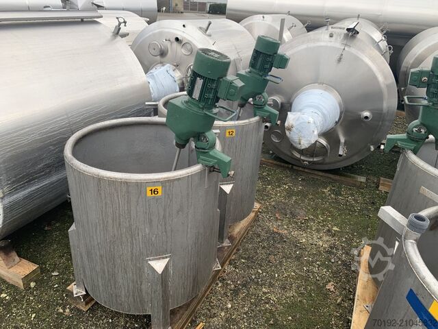 600 Liter Rührwerksbehälter Behälter aus V2A mit Propellerrührwerk  S16422