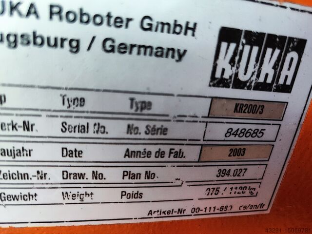 Industrial robots - mechanics only KUKA KR200/3 - nur Mechanik