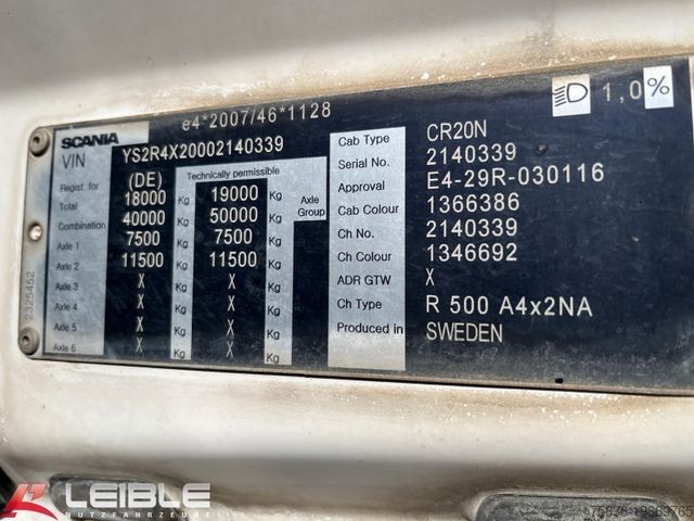 Standard tractor unit SCANIA R 500A4x2NA*Kipphydro*Kamera*Retarder*ACC*