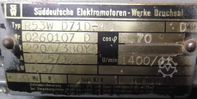Gear motor 0.37 kW 41 rpm SEW-EURODRIVE R53WD71D-4