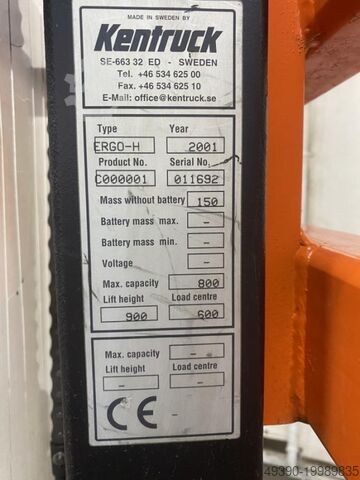 High-lift stacker - pedestrian stacker, tiller stacker, hydraulic lift stacker KENTRUCK Ergo-H