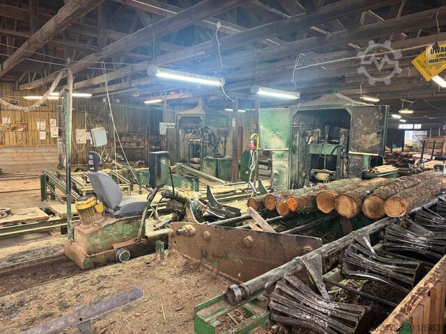 Sägelinie für Holz mit Rahmenbandsägen FOD 2x DTRA 63