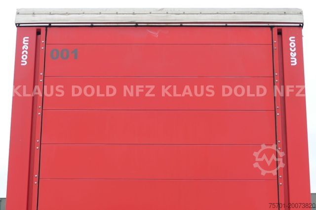 Swap body trailer WECON BDF Wechselbrücke Pritsche Plane 57 m³ Hubdach