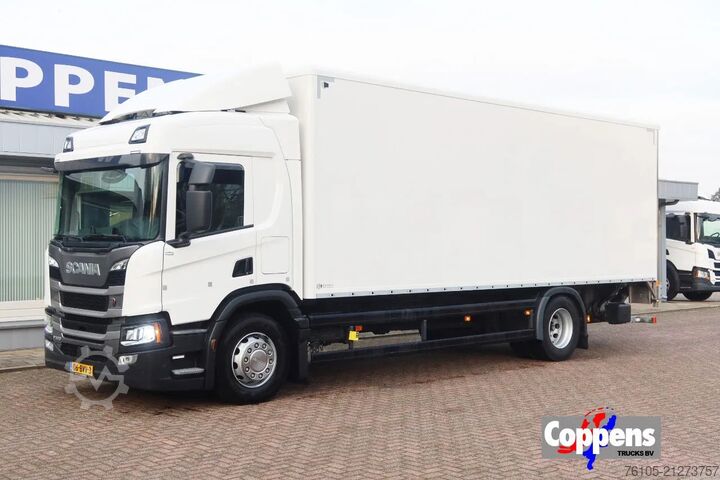Koffer Scania P320 4X2 Bak + Dhollandia klep 2000 kg  1x bed