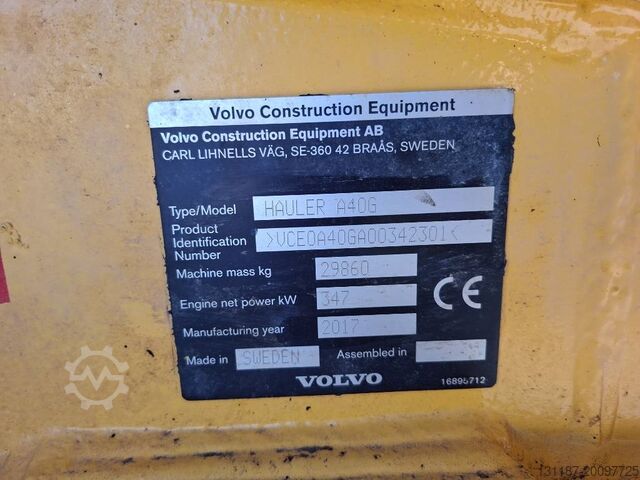 Dumper Volvo A 40 G Hardox