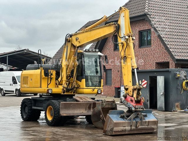 Mobile excavator KOMATSU PW 140-7 Mobilbagger wenk- & Tieflöffel