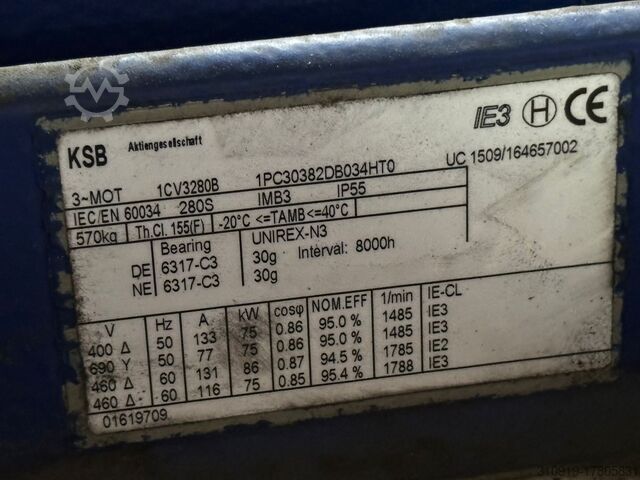 Vacuum pump KSB KSB MTC B  120.00 m³/h, H = 151.05 m