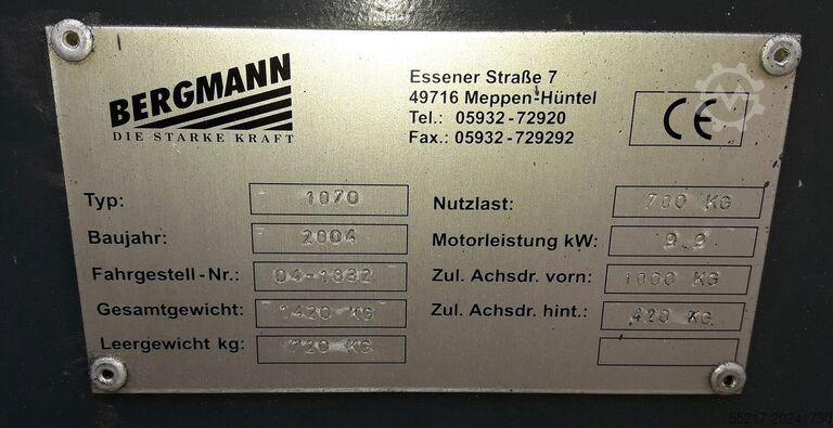 Minidumper mit Hochentleerung Bergmann 1070