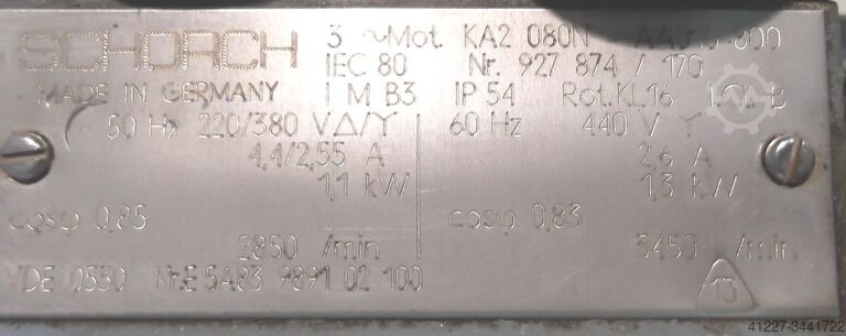 Electric motor 1.1 kW 2850 rpm Schorch KA2 080N-AA